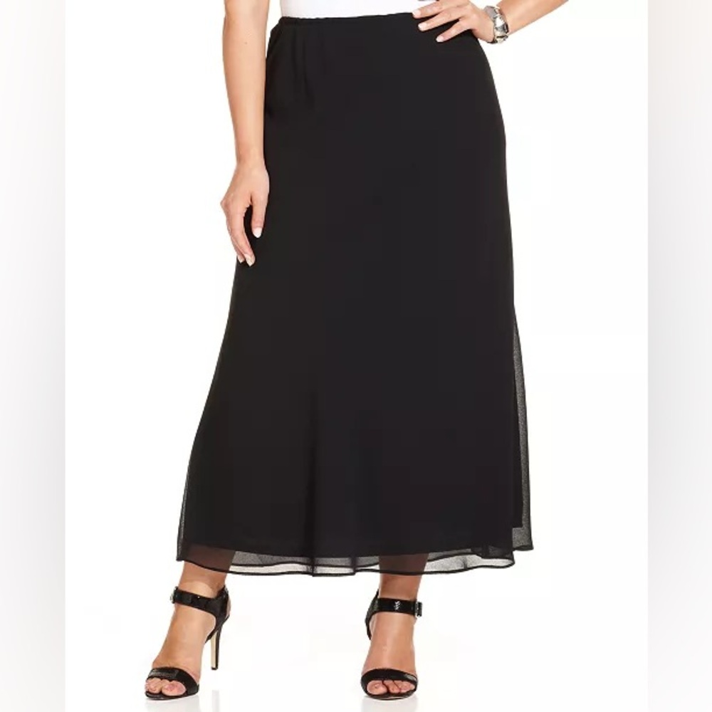 MSK Black Sheer-Layer Maxi Skirt